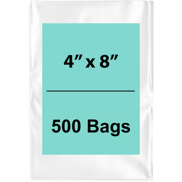 4X8 inches Clear Flat Poly Bags 2Mil Open Top (LDPE)